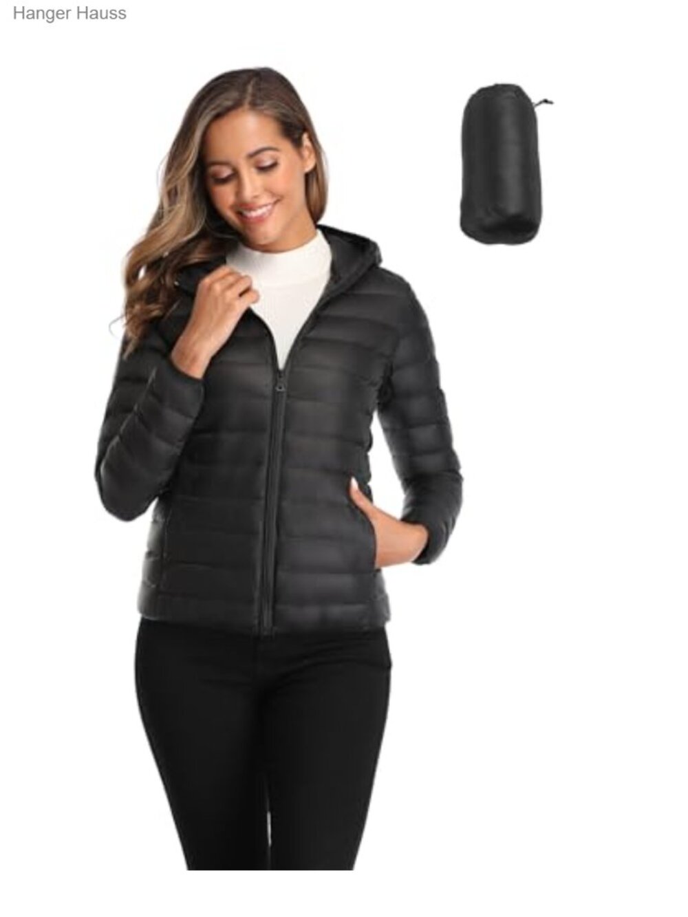 Puffer Jacket Women Down Winter Coat Hooded Packable Lightweight Quilted Long